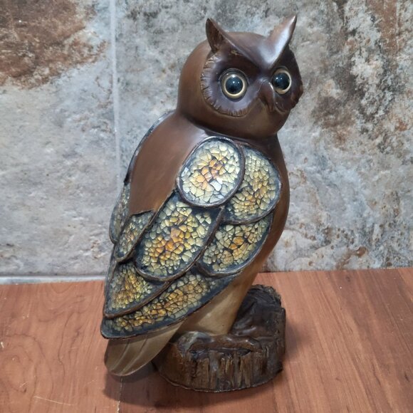 Large Ceramic Owl Figurine Home Decor 12 Inches - Picture 12 of 13
